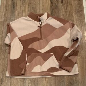 Athletic Works Brown and White Fleece Pullover